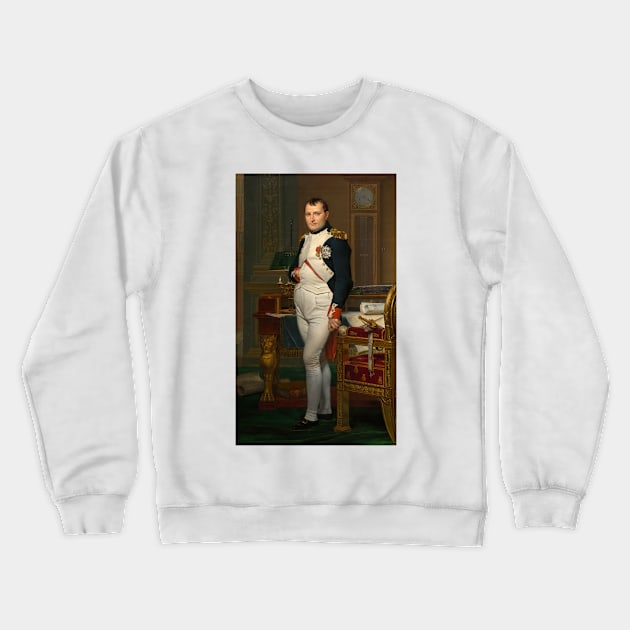 The Emperor Napoleon in His Study at the Tuileries by Jacques-Louis David Crewneck Sweatshirt by Classic Art Stall